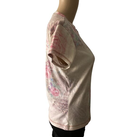Xcit USA Y2K Roses and Leopard Artsy Size M Top - Picture 2 of 8